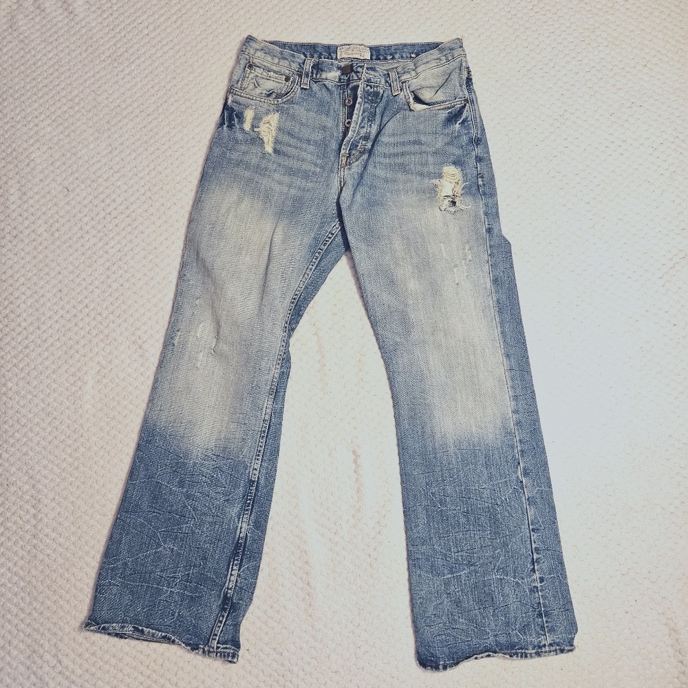 American Eagle Outfitters Mens Low Rise Boot Distressed Jean 30W/30L 100%